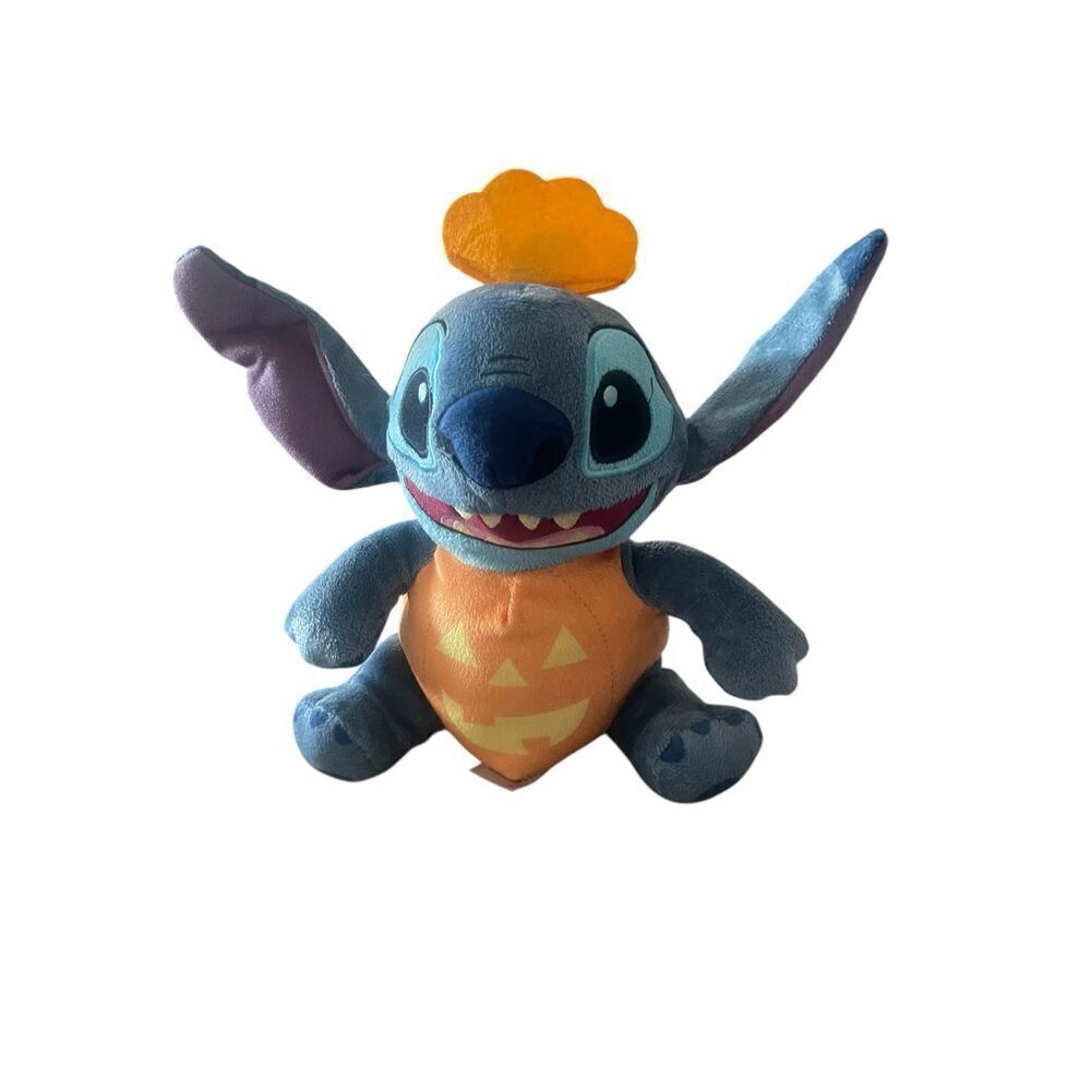 Disney Stitch Kids Blue Orange Halloween Pumpkin Plush Toy